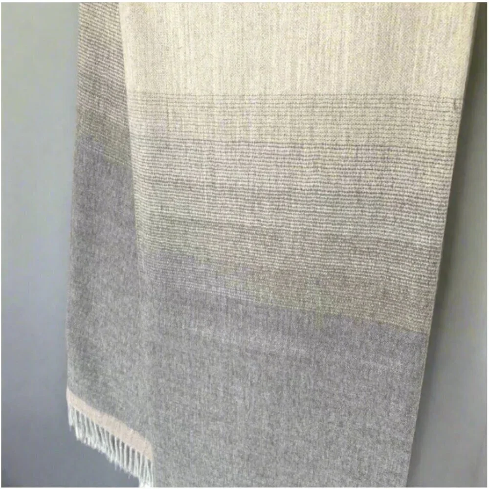 ARTZNL 100% Baby Alpaca ECO Throw Undyed Blanket Large Gray All Season Luxury